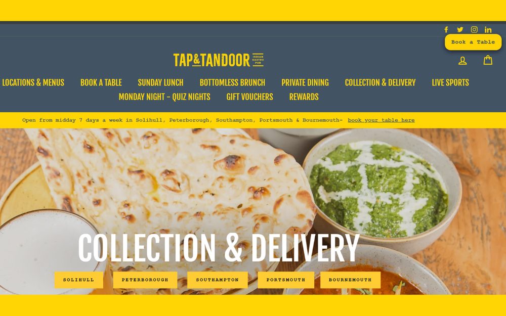 Tap and Tandoor website build